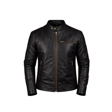 Dean Black Leather Biker Jacket