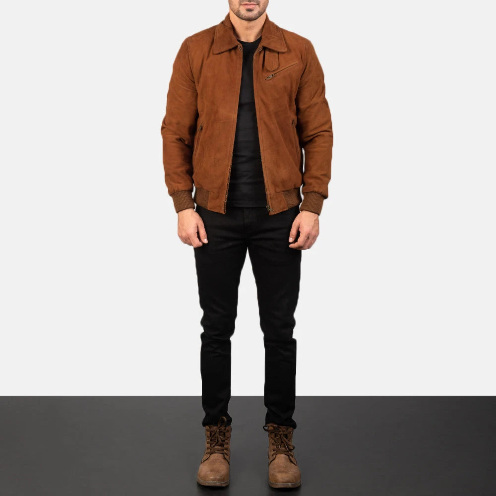 Tomchi Women's Tan Suede Leather Jacket