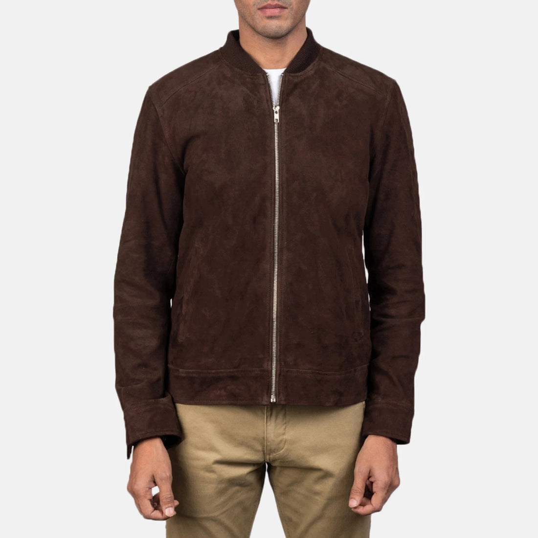 Blain Women's Mocha Suede Bomber Jacket