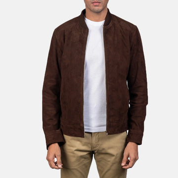 Blain Women's Mocha Suede Bomber Jacket