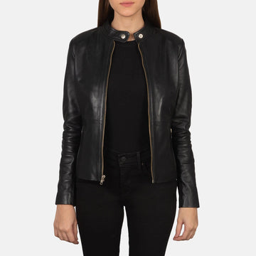 Rave Women's Black Leather Biker Jacket