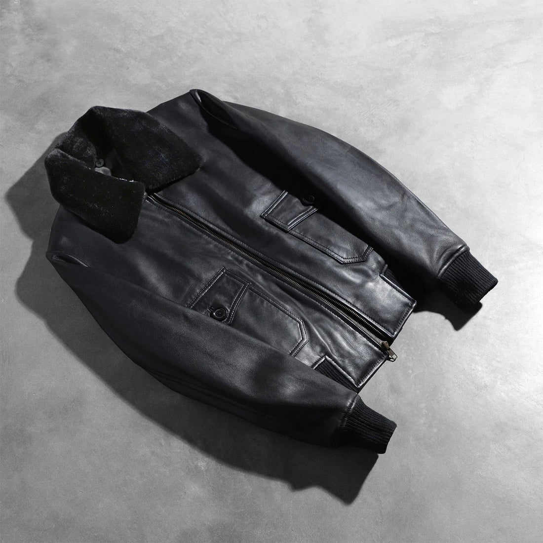 Stella G-1 Women's Black Leather Bomber Jacket – Premium Genuine Leather Flight Jacket with Detachable Faux Fur Collar