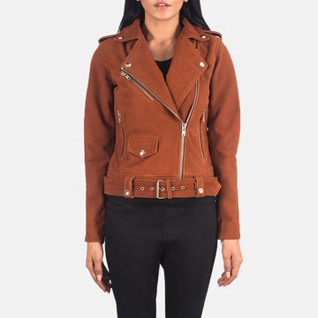 Alison Women's Brown Suede Biker Jacket