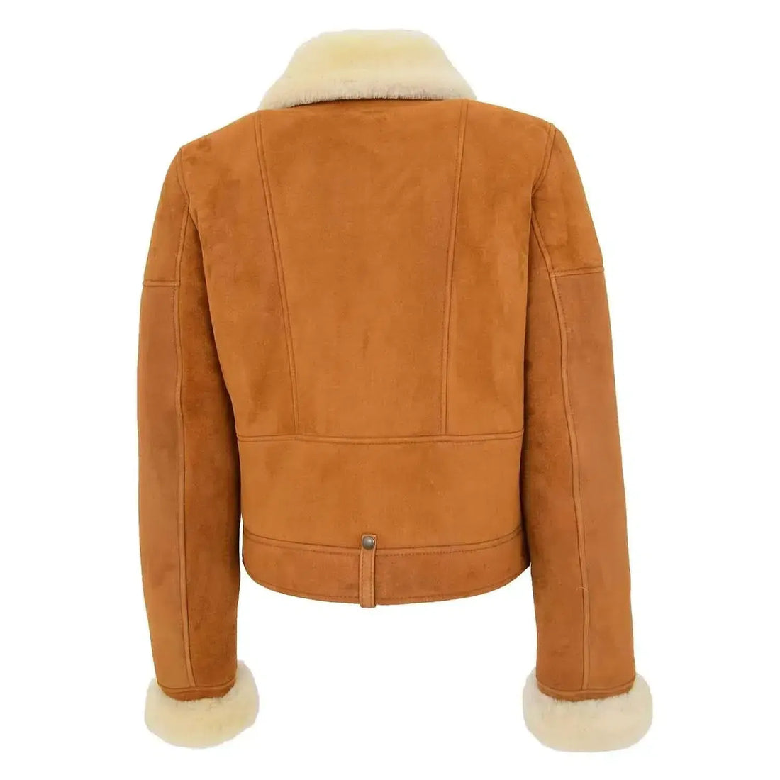 Womens Sheepskin Aviator Pilot Jacket Nora Tan White