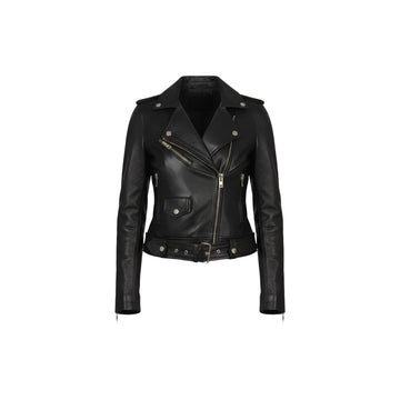 Alison Black Leather Biker Jacket